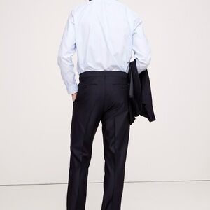 Banana Republic Men’s Italian Hopsack Suit Pant, Navy Blue, 32x34, Slim Fit